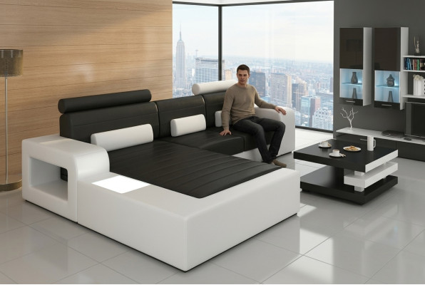 ĀDA * MOD H2209 BETA * STURE KOŽAS DĪVĀNS AR STURU JAUNS SOFA GARNITŪRAS STŪRA DĪVĀNS