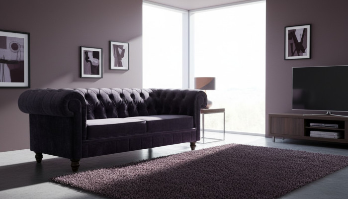 Olīvu dizaina šķautne Chesterfield dīvāns Ar sēdekli Auduma audums Garnitūra Samts