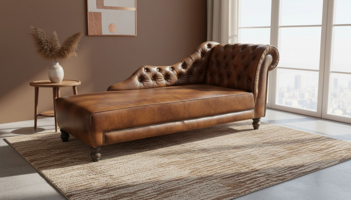 Chaiselongues Chesterfield Liege Chaise Āda Tekstils Audums Sofa Atpūta