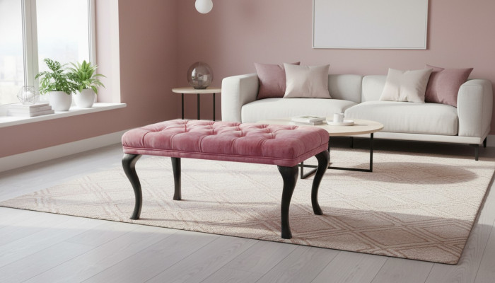 Chesterfield pufa pielikums Ottomane dīvāns ādas auduma TORBAY II Jaunais