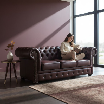 Sofa "Chesterfield" ar 3 sēdvietām, klasic pārklāšanu komplekts jaunu.