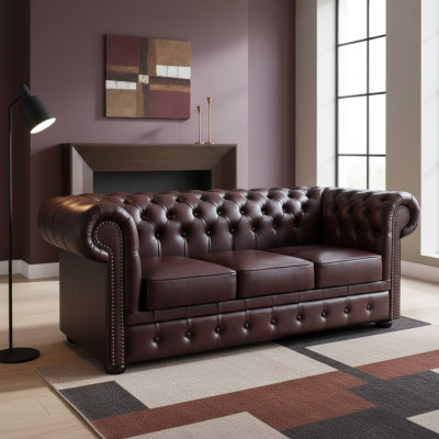 Sofa "Chesterfield" ar 3 sēdvietām, klasic pārklāšanu komplekts jaunu.