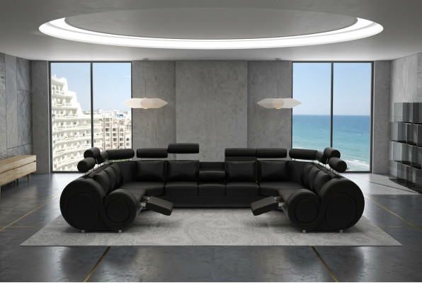 Stūra dīvāns ādas dīvāns Pamatnes Sofa XXL Big dzīvojamā istaba ādas dīvāns Sofa Berlīnē 6