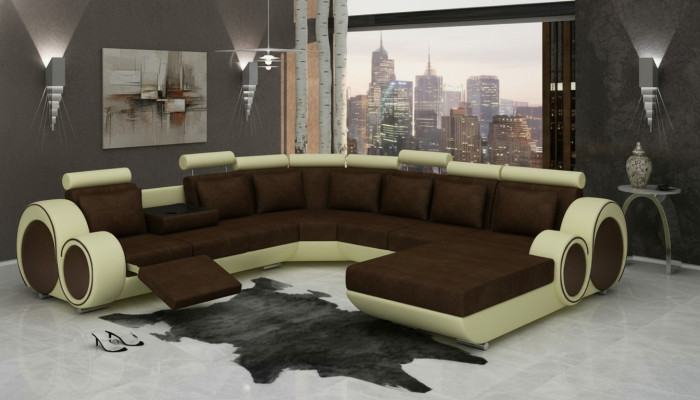 TEKSTILA SOFA XXL DZĪVOJAMĀ ZONA AUDUMA DĪVĀNS LIELAIS DĪVĀNS POLSTERECKE STŪRĪGA SOFA JAUNA
