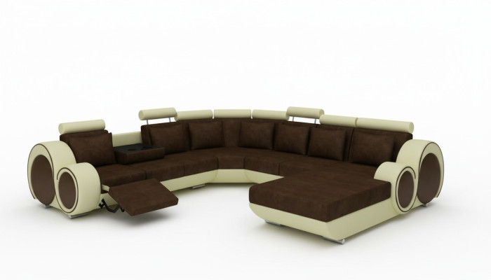 TEKSTILA SOFA XXL DZĪVOJAMĀ ZONA AUDUMA DĪVĀNS LIELAIS DĪVĀNS POLSTERECKE STŪRĪGA SOFA JAUNA