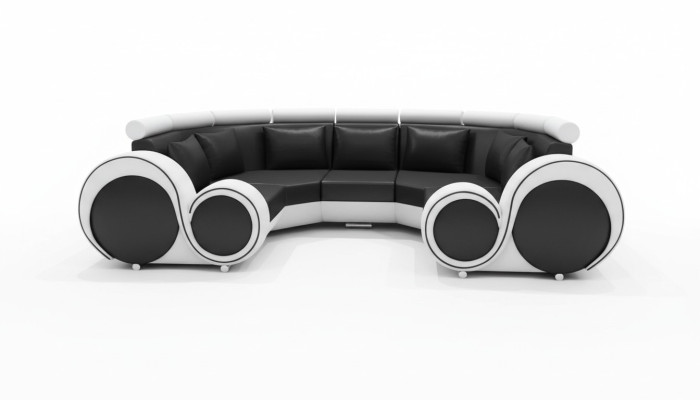 Exkluzīva mūsdienu ādas sofa no premium mākslīgās ādas ar koka rāmi.
