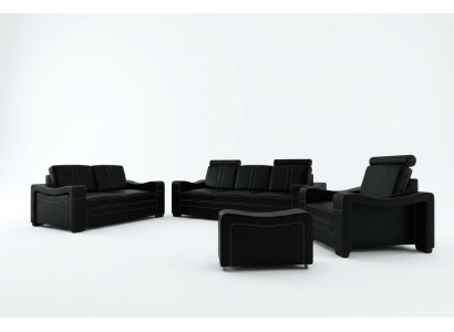 LEDERSOFA DIZAINA SOFA SOFAS GARNITŪRAS 3+2+1 SOFA DĪVĀNS GARNITŪRA APDZĪVOJAMĀ ISTABA