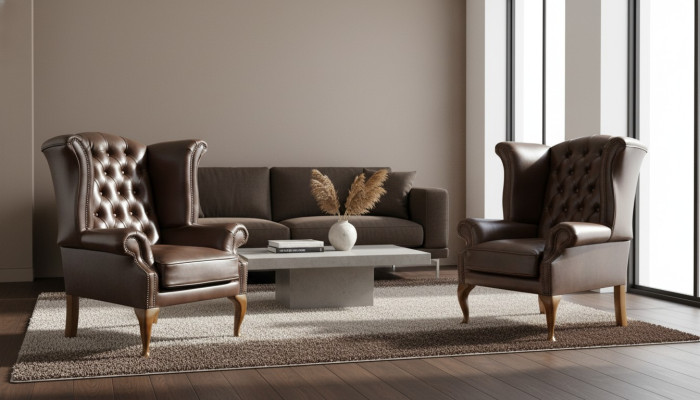 Chesterfield austiņkrēsls Queen krēsls Vecmodīgs izskats Dīvāns Polster TV Jauns Mēbeles