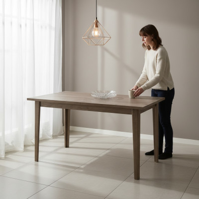 Lielais galda ēdamgalds koka galds konferenču galda 150 x 90 cm izvelkams 200 cm CM-S2