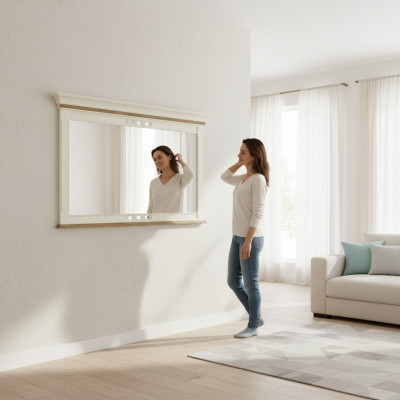 Spogulis ar koka rāmiem Lielā sienas spogulis Klasiskais dizainera spogulis - modelis FL-L2