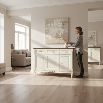 Klasiskais komodas vitrīne Kommode Vitrinenschrank Kommodenschrank FL-K3