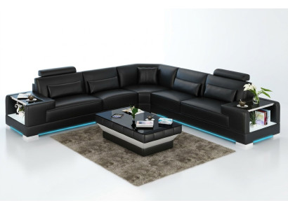 Ādas dīvāns Dīvāns Sofa Dzīvojamā istaba Stūra dīvāns Moderns dizains komplekts