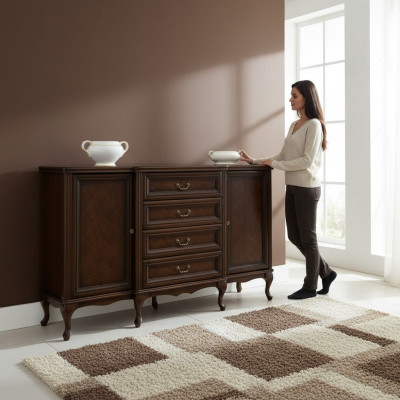 Klasiskā komoda Komodes Komodskapis Antīks biroja skapis Sideboard W-K4Sz