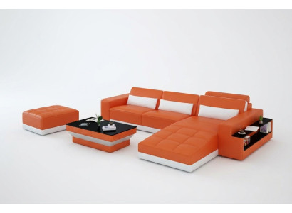 Ādas dīvāns Couch Living saskaņa stūra dīvāns stūra garnitūra Modernā dizaina sofa G8019E