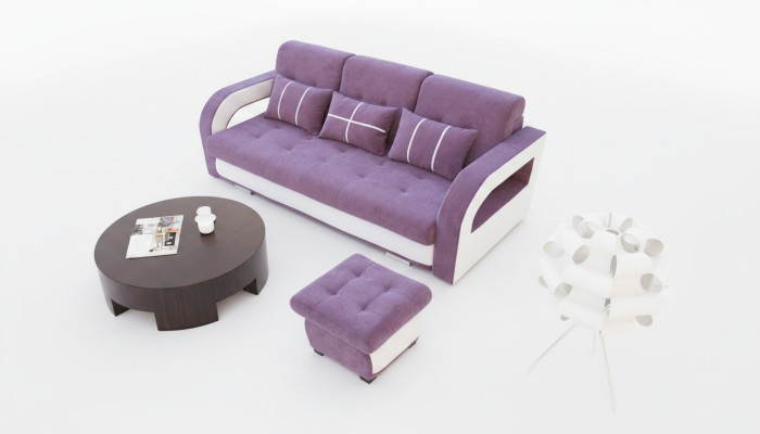 Schlafsofa Klappcouch 3-Sitzers ar guļamfunkciju un gultas kasti - dīvānsikdiena.
