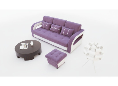 Schlafsofa Klappcouch 3-Sitzers ar guļamfunkciju un gultas kasti - dīvānsikdiena.