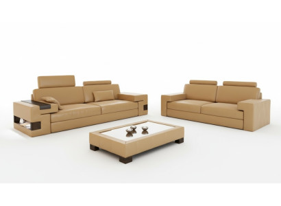 Ledersoda, 3+2+1 sofa komplekts, dīvāns, sēdeklis, polsteriskais dīvāns, garnitūra, komplekts "Nassau B".