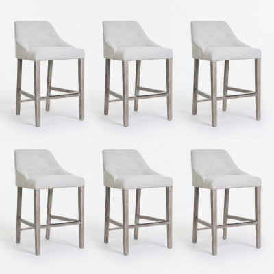 6x Bāra Krēsls Bāra krēsls Tresen Stuhl Set Stühle polster Chesterfield dizaina stilā