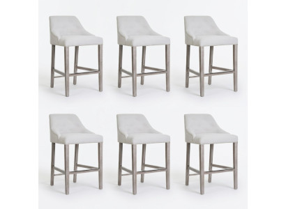 6x Bāra Krēsls Bāra krēsls Tresen Stuhl Set Stühle polster Chesterfield dizaina stilā