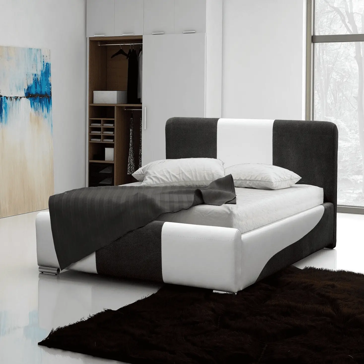 Eleganta un ērta boxspring gulta